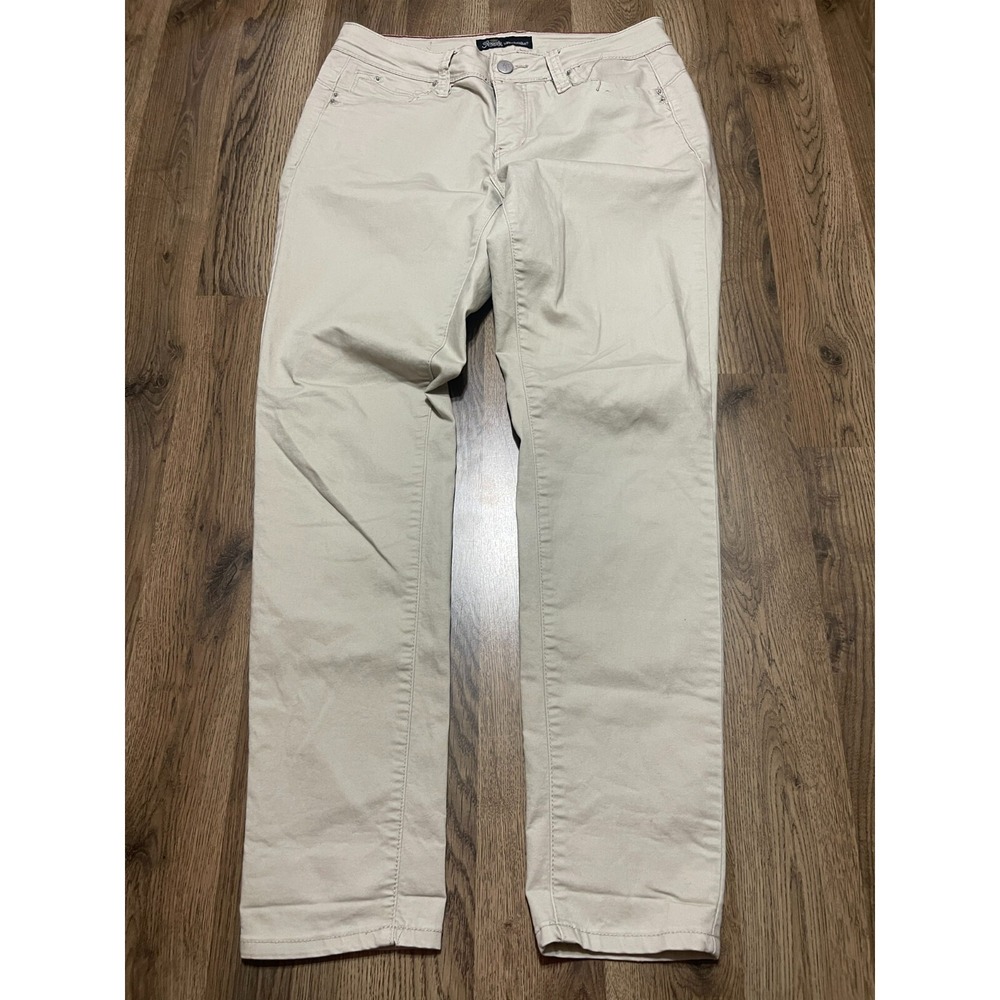 WannaBettaButt Jeans, Women's Size 8, Tan, Skinny, Pockets, Straight Leg